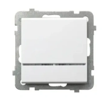 Łącznik jednobiegunowy podświetlany SONATA BIAŁY MAT