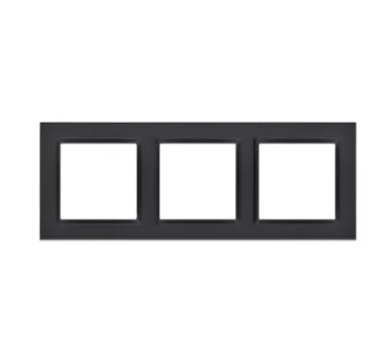 Simon10 Ramka potrójna czarny mat