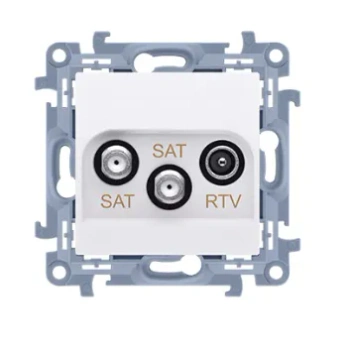 Simon10 Gniazdo antenowe RTV-SAT-SAT białe końcow