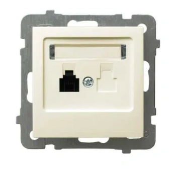 AS Gniazdo telefoniczne pojedyncze ecru