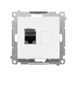 Gniazdo komputerowe pojedyncze RJ45 Simon55, biały mat