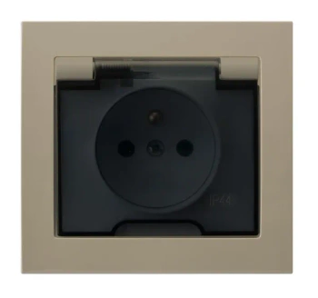 Gniazdo bryzgoszczelne z/u IP-44 Kier, beżowe