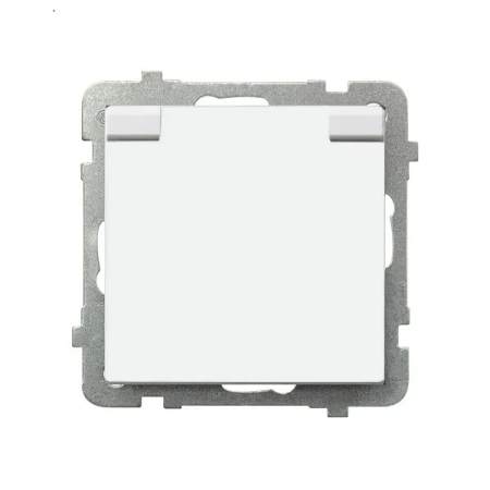 Gniazdo bryzgoszczelne z uziemieniem IP44 wieczko w kolorze wyrobu SONATA BIAŁY