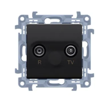 Simon10 Gniazdo antenowe RTV końcowe czarny mat