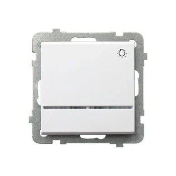 Sonata II Łącznik zwierny światło z podświetleniem biały mat