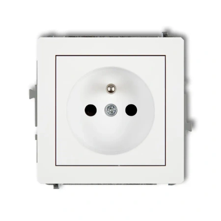 Mechanizm gniazda poj. z uziem. 2P+Z biały DECO