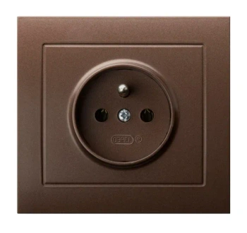 Gniazdo pojedyncze z/u Kier, brązowy metalik