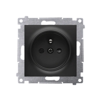 Simon54 Gniazdo wtyczkowe z uziem. i przesł. czarne