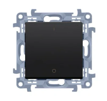 Simon10 Łącznik dwubiegunowy 10AX czarny mat