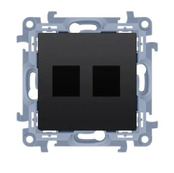 Simon10 Pokrywa gniazd teleinf. czarny mat