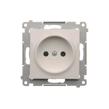 Gniazdo pojedyncze b/u przesłona Simon54, biały