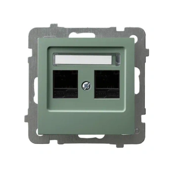 AS Gniazdo komputerowe podwójne kat. 5e MMC zielony mat