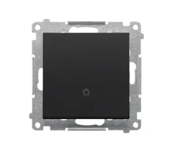 Simon55 Przycisk "światło" czarny mat 10AX