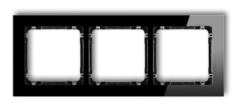 Ramka uniwersalna 3x efekt szkła czarny DECO