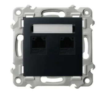 SZAFIR Gniazdo komputerowe podw.kat.5e czarny matowy