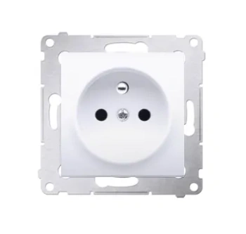 Simon54 Gniazdo wtyczkowe z uziem. i przesł. biały
