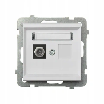 Sonata II Gniazdo antenowe typu F pojedyncze biały mat