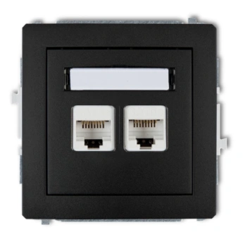 Mechanizm gniazda komp.podw.2x czarny DECO