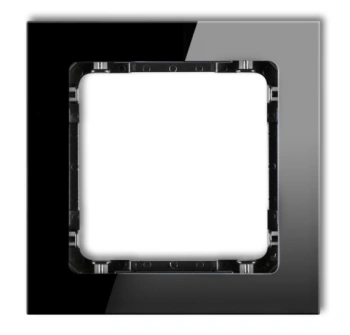 Ramka uniwersalna 1x efekt szkła czarny DECO