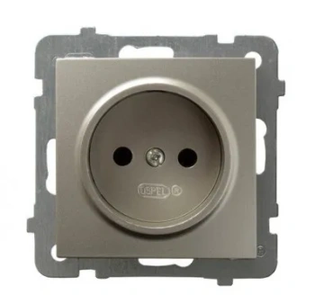 AS Gniazdo pojedyncze b/u 16A satyna