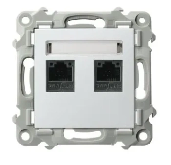 SZAFIR Gniazdo komputerowe podwójne kat.5e biały