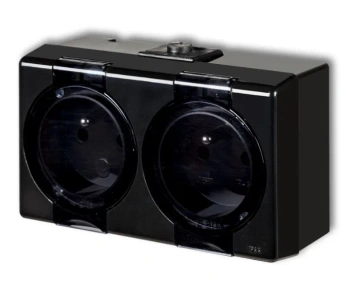 Gniazdo 2x z uziemieniem 2x2P+Z SENIOR, czarny