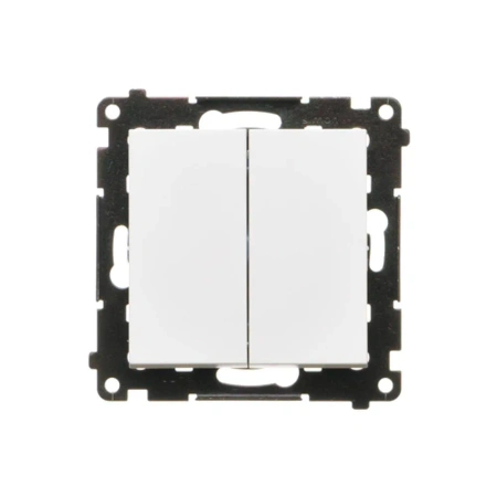 Simon55 Łącznik krzyżowy podwójny bez piktogramu (moduł) 10AX 250V, szybkozłącza, biały mat