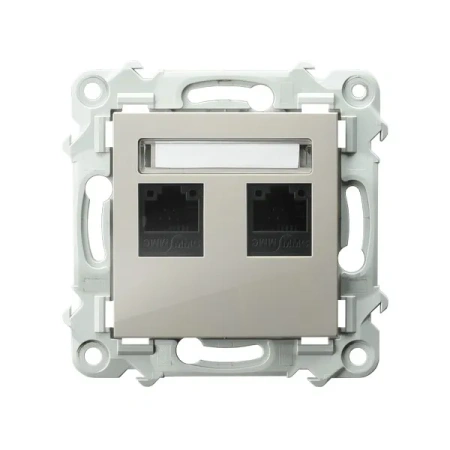 SZAFIR Gniazdo komputerowe podwójne kat. 5e MMC kaszmirowy beż