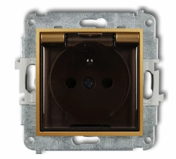 MINI Gniazdo bryzgoszczelne z/u IP44 z przesłonami