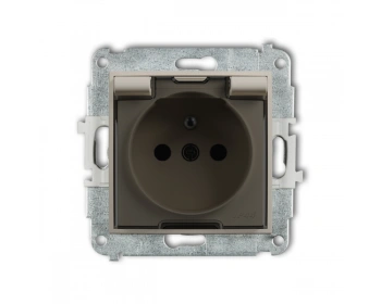 MINI Mech.gniazda bryzgoszcz.z/u 2P+Z taupe