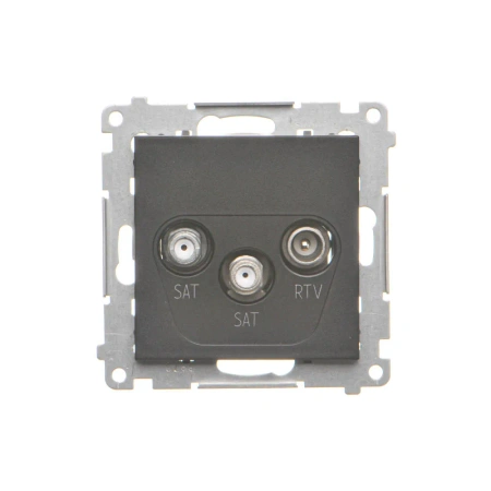 Simon55 Gniazdo ant. SAT-SAT-RTV podw. czarny mat