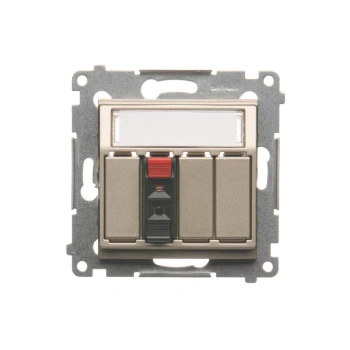 Simon54 Gniazdo głośnikowe 1-krotne złoty mat