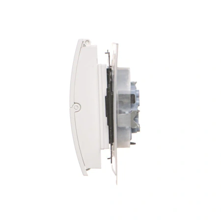 Simon55 Gniazdo wtyczk. Podw. z/uszcz. biały mat