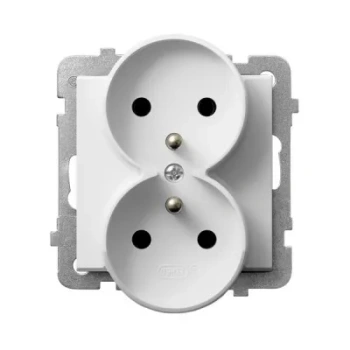 Sonata II Gniazdo podwójne z/u moduł bez ramki biały mat