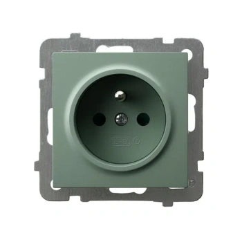 AS Gniazdo pojedyncze z uziemieniem zielony mat
