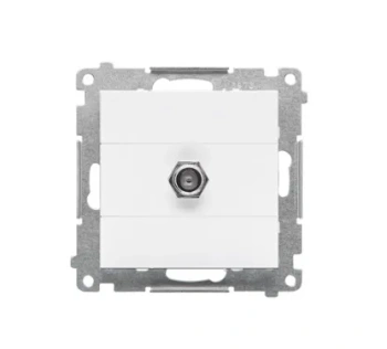 Simon55 Gniazdo antenowe typu „F” pojedyncze biały mat