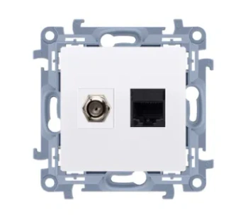 Simon10 Gniazdo antenowe typu „F” +komp RJ45 kat.5