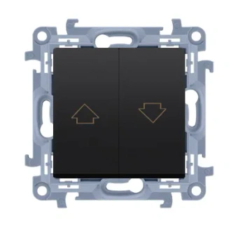 Simon10 Przycisk żaluzjowy czarny mat