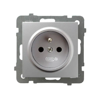Gniazdo pojedyncze z/u 16A srebrne