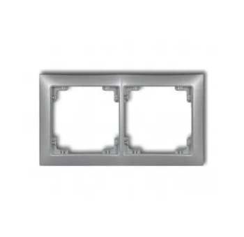 DECO Ramka uniwersalna 2x z tworzywa So srebrny me