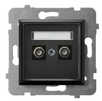 Gniazdo antenowe typu F podwójne GPA-2UF/m/33 czarny mat