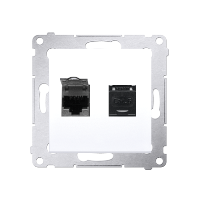 Gniazdo komputerowe 2x przesł Simon54, biały