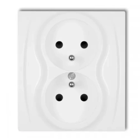 Gniazdo 2x z uziemieniem 2x2P+Z LOGO biały