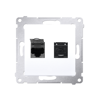 Gniazdo komputerowe 2x przesł Simon54, biały