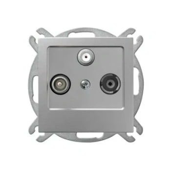 AS Gniazdo antenowe RTV-SAT srebrne