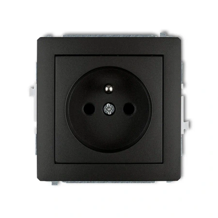 Mechanizm gniazda poj.z uziemieniem czarny DECO