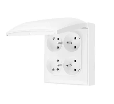 SimonAquaclick Gniazdo wtyczkowe 4-krotne biały/b