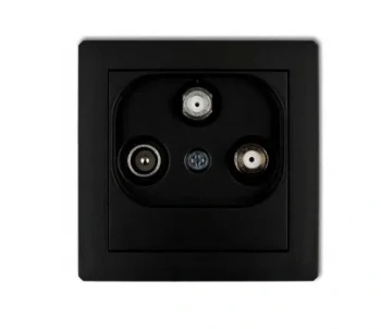 DECO Mechanizm gniazda abon 2 wyjścia SAT czarny