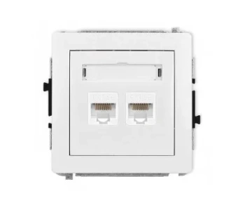 DECO Mechanizm gniazda komp.podw.2x biały