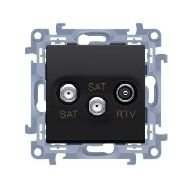 Simon10 Gniazdo antenowe RTV-SAT-SAT czarny mat